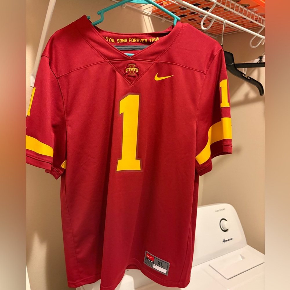Nike Kids Cardinal Football Jersey with Yellow Accents